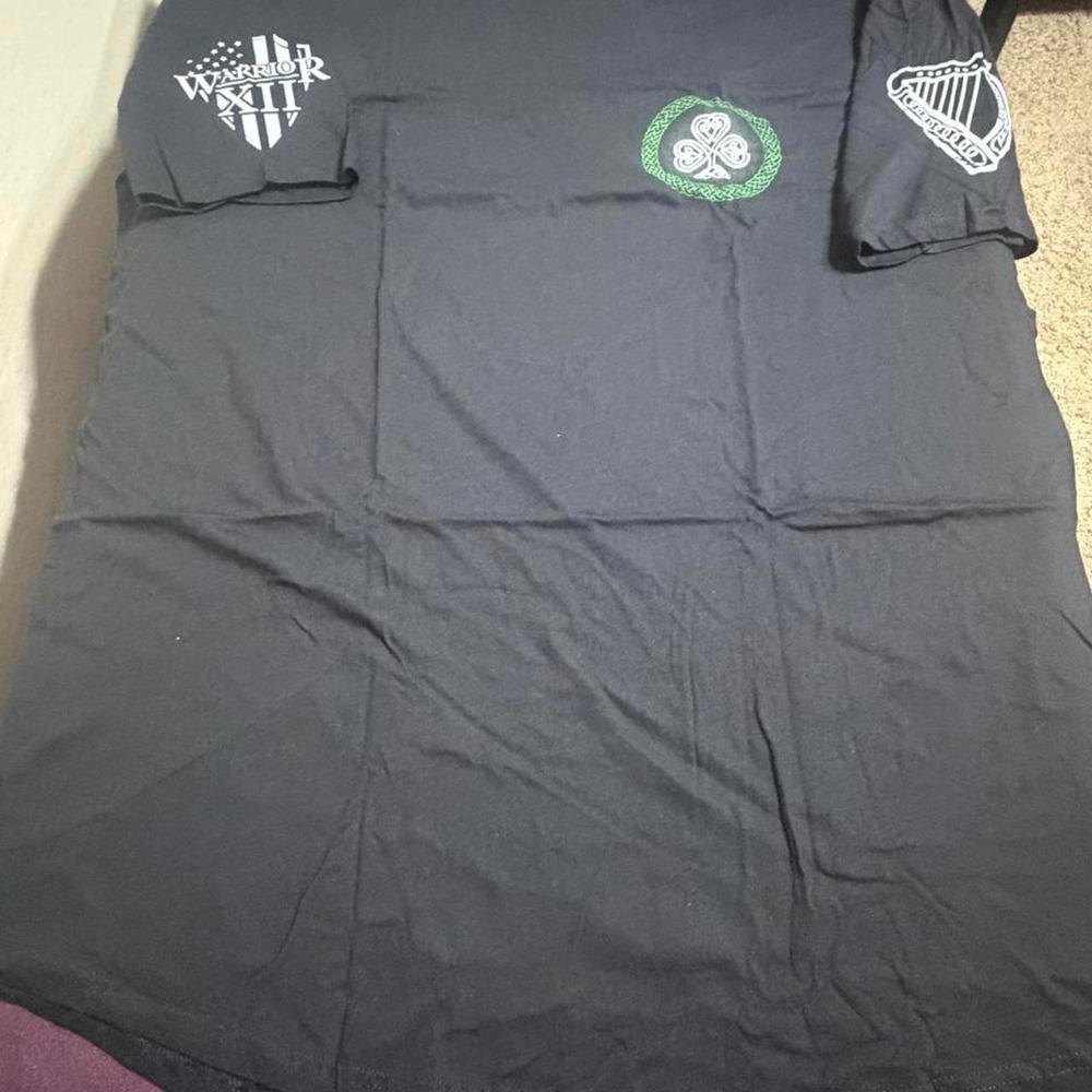 Warrior XII Next Level Mens Black Gray Irish Fight Graphic T-Shirt XXL